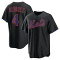 New York Mets #4 Francisco Alvarez Black BUTLER Alternate Replica Jersey