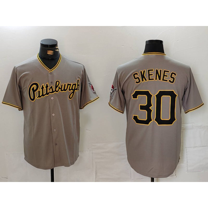 Pittsburgh Pirates #30 Paul Skenes Grey BUTLER Stitched Jersey