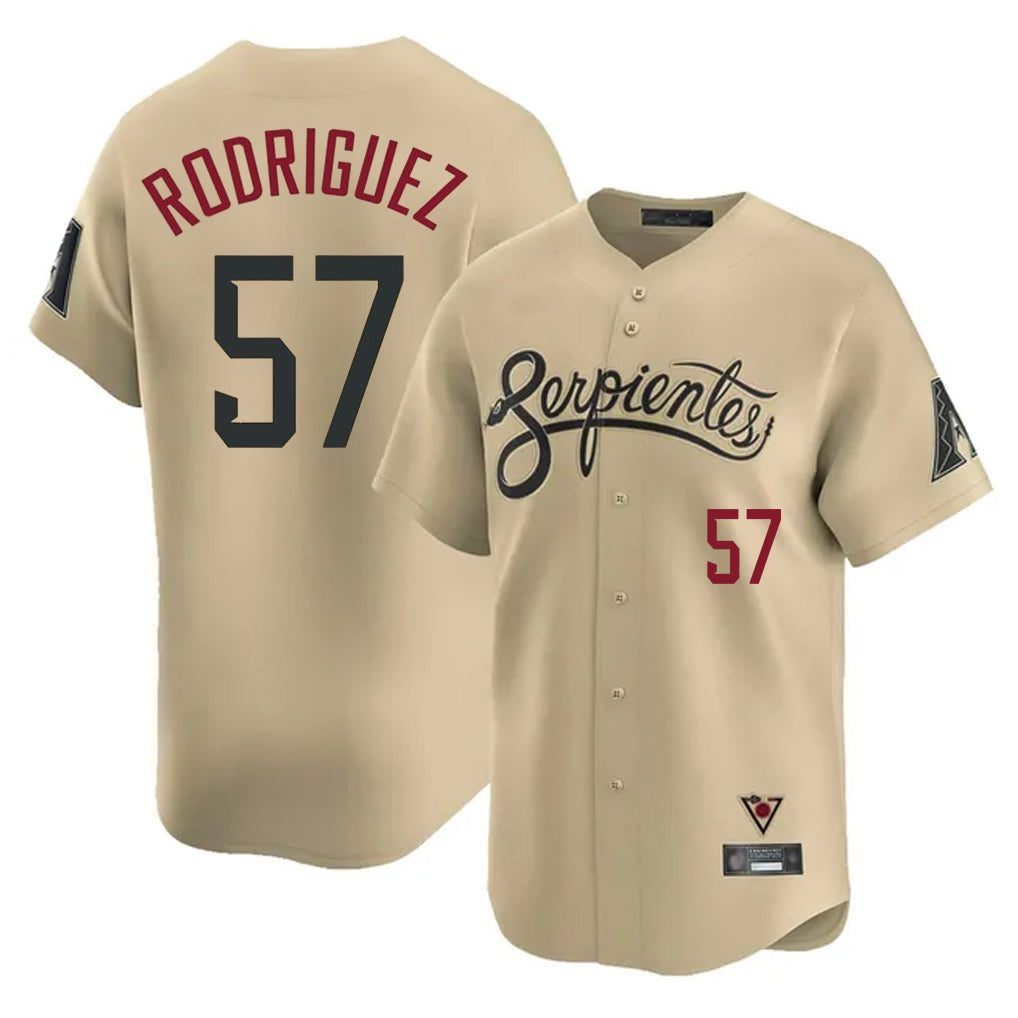 Arizona Diamondbacks #57 Eduardo Rodriguez Player Tan BUTLER City Connect Limited Home Game Stitched Jerseys