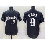 Milwaukee Brewers #9 Bob Uecker Black BUTLER 'Gothic 414 Shadows Edition' Vapor Premier Limited Stitched Jersey