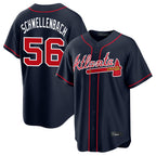 Atlanta Braves #56 Spencer Schwellenbach Player Navy BUTLER Home Game Stitched Jerseys