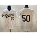 Los Angeles Dodgers #50 Mookie Betts White Gold BUTLER 2025 World Series Champions Patch Limited Stitched Jersey