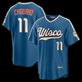 Milwaukee Brewers #11 Jackson Chourio Mineral Blue BUTLER 2026 City Connect Stadium Jersey
