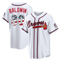 Atlanta Braves #30 Drake Baldwin Player White BUTLER USA 250 Fourth Of July Limited Home Game Stitched Jerseys