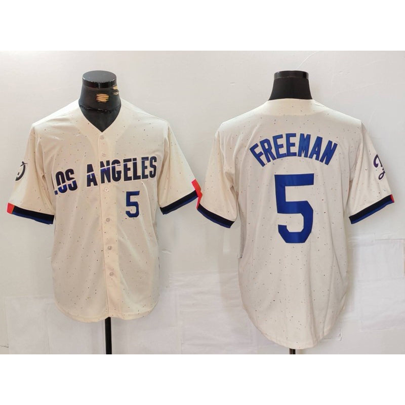 Los Angeles Dodgers #5 Freddie Freeman Number Cream BUTLER 2024 City Connect Limited Stitched Jerseys