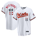 Baltimore Orioles #11 Jordan Westburg Player White BUTLER USA 250 Fourth of July Home Game Stitched Jerseys