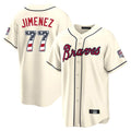 Atlanta Braves #77 Joe Jimenez Player Cream BUTLER USA 250 Fourth Of July Limited Home Game Stitched Jerseys