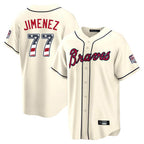 Atlanta Braves #77 Joe Jimenez Player Cream BUTLER USA 250 Fourth Of July Limited Home Game Stitched Jerseys