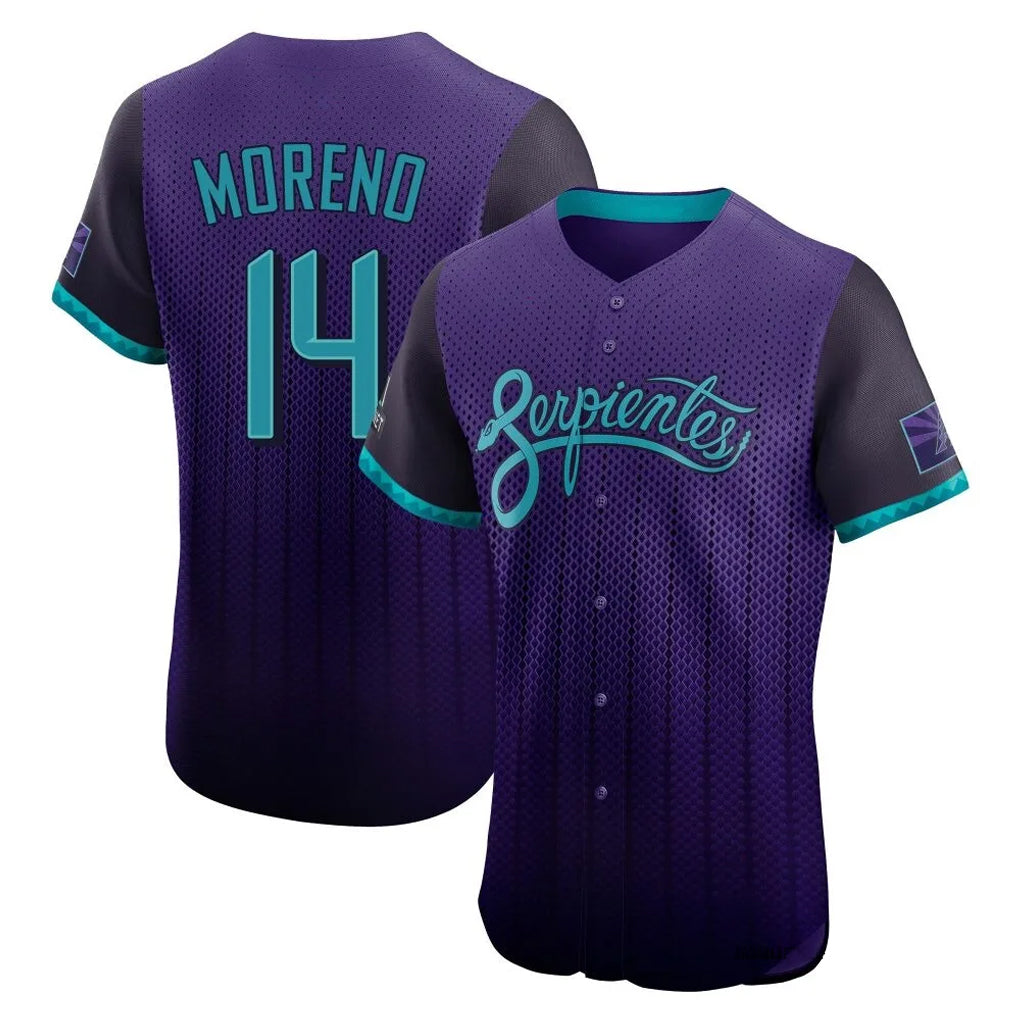 Arizona Diamondbacks #14 Gabriel Moreno Player Purple BUTLER City Connect Limited Elite Home Game Stitched Jerseys