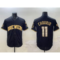 Milwaukee Brewers #11 Jackson Chourio Black Gold BUTLER With Home Patch Limited Stitched Jersey