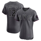 New York Mets #12 Francisco Lindor Gray BUTLER City Connect Elite Jersey