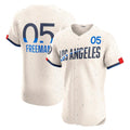 Los Angeles Dodgers #5 Freddie Freeman Cream BUTLER City Connect Elite Jersey