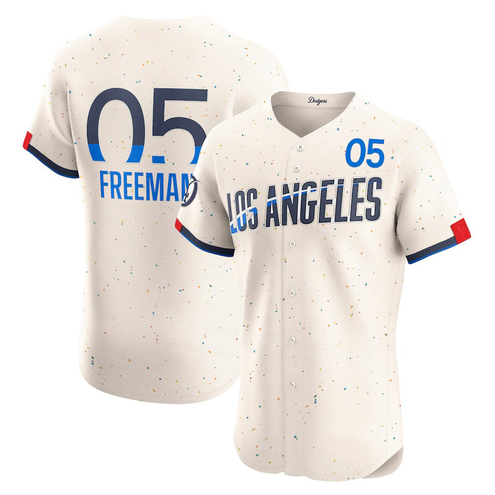 Los Angeles Dodgers #5 Freddie Freeman Cream BUTLER City Connect Elite Jersey