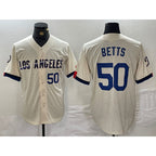 Los Angeles Dodgers #50 Mookie Betts Number Cream BUTLER 2024 City Connect Limited Stitched Jerseys