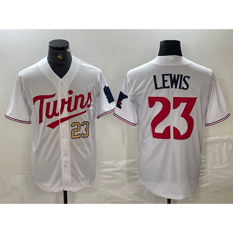 Minnesota Twins #23 Royce Lewis Number White BUTLER Stitched Cool Base Jerseys