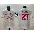 Minnesota Twins #23 Royce Lewis Number White BUTLER Stitched Cool Base Jerseys