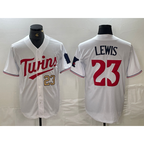 Minnesota Twins #23 Royce Lewis Number White BUTLER Stitched Cool Base Jerseys