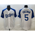 Los Angeles Dodgers #5 Freddie Freeman White Blue BUTLER Fashion Stitched Cool Base Limited Jerseys