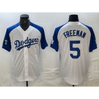 Los Angeles Dodgers #5 Freddie Freeman White Blue BUTLER Fashion Stitched Cool Base Limited Jerseys