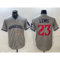 Minnesota Twins #23 Royce Lewis Number 2023 Grey BUTLER Home Team Cool Base Stitched Jersey 2