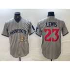 Minnesota Twins #23 Royce Lewis Number 2023 Grey BUTLER Home Team Cool Base Stitched Jersey 2