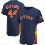 Houston Astros #44 Yordan Alvarez Authentic Navy BUTLER Alternate Jerseys