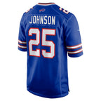 B.Bills #25 Ty Johnson Royal BUTLER Team Game Jersey