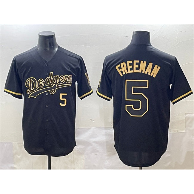 Los Angeles Dodgers #5 Freddie Freeman Black Gold BUTLER Limited Stitched Jersey