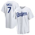 Los Angeles Dodgers #7 Blake Snell White BUTLER 2024 Cool Base Stitched Jersey