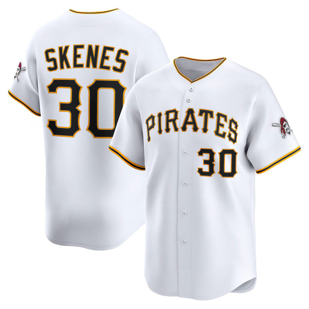 Pittsburgh Pirates #30 Paul Skenes White BUTLER Home Limited Player Jersey