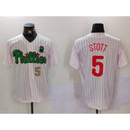 Philadelphia Phillies #5 Bryson Stott White Green BUTLER Cool Base Stitched Jerseys