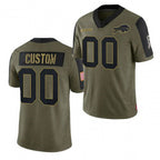 Custom B.Bills Olive BUTLER ACTIVE PLAYER 2021 Salute To Service Limited Stitched Jersey