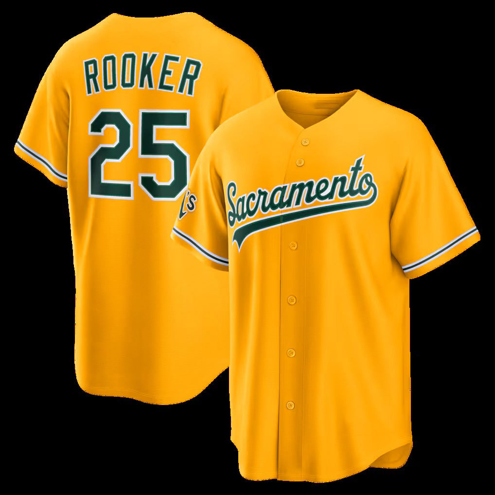 Oakland Athletics #25 Brent Rooker Gold BUTLER Alternate Stadium Jersey