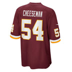 W.Football Team #54 Camaron Cheeseman Burgundy BUTLER Game Jersey