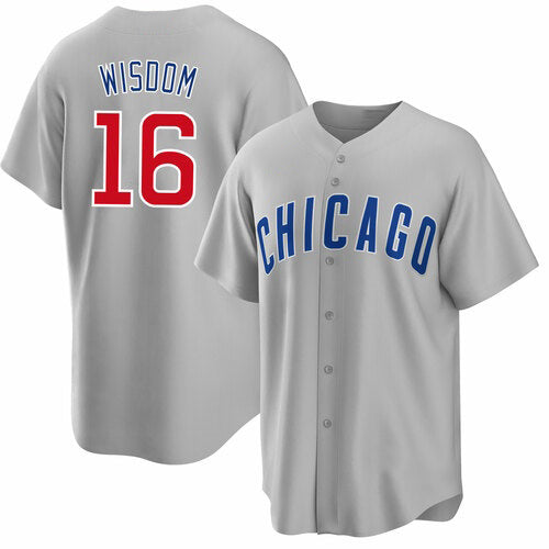Chicago Cubs #16 Patrick Wisdom Gray BUTLER Cool Base Stitched Jersey