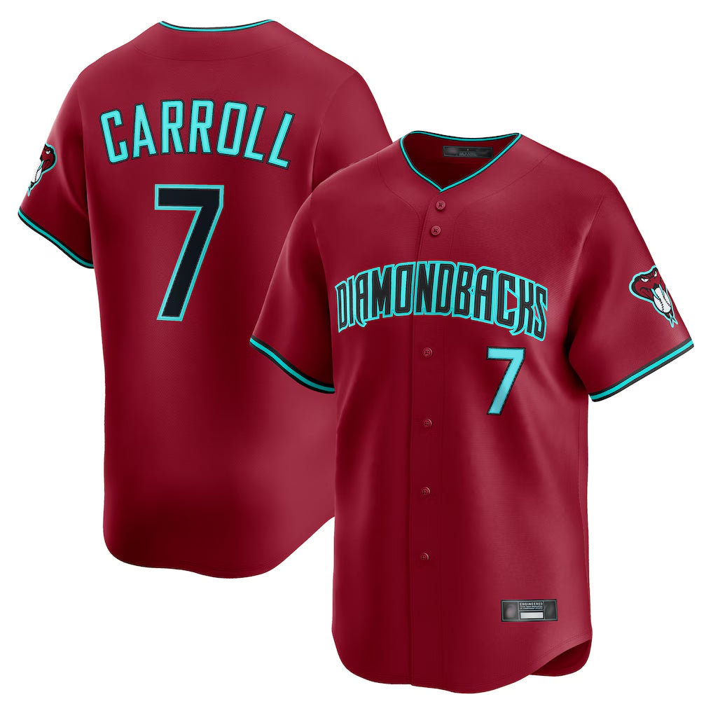 Arizona Diamondbacks #7 Corbin Carroll Player Red BUTLER Limited Home Game Stitched Jerseys