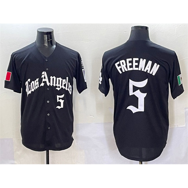 Los Angeles Dodgers #5 Freddie Freeman Black BUTLER Mexico 2025 LA Gothic Style With Fernando Patch Vapor Premier Limited Stitched Jersey