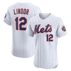 New York Mets #12 Francisco Lindor White BUTLER Home Elite Player Jersey