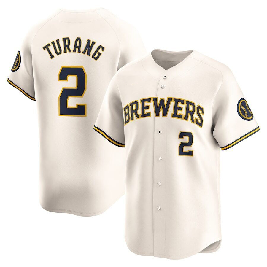 Milwaukee Brewers #2 Brice Turang Cream BUTLER Limited Jersey