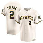 Milwaukee Brewers #2 Brice Turang Cream BUTLER Limited Jersey