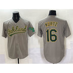Oakland Athletics #16 Nick Kurtz Grey BUTLER Cool Base Stitched Baseball Jersey