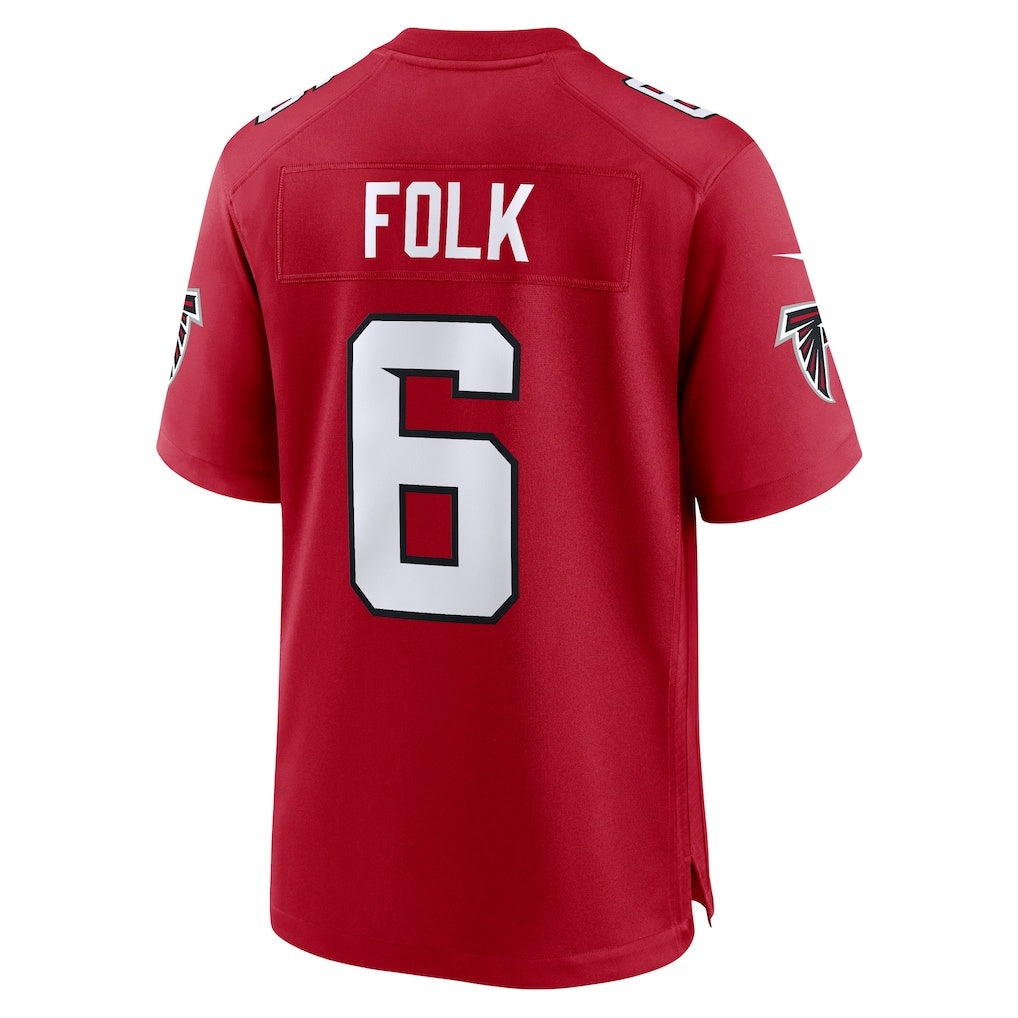 A.Falcons #6 Nick Folk Red BUTLER Team Game Jersey