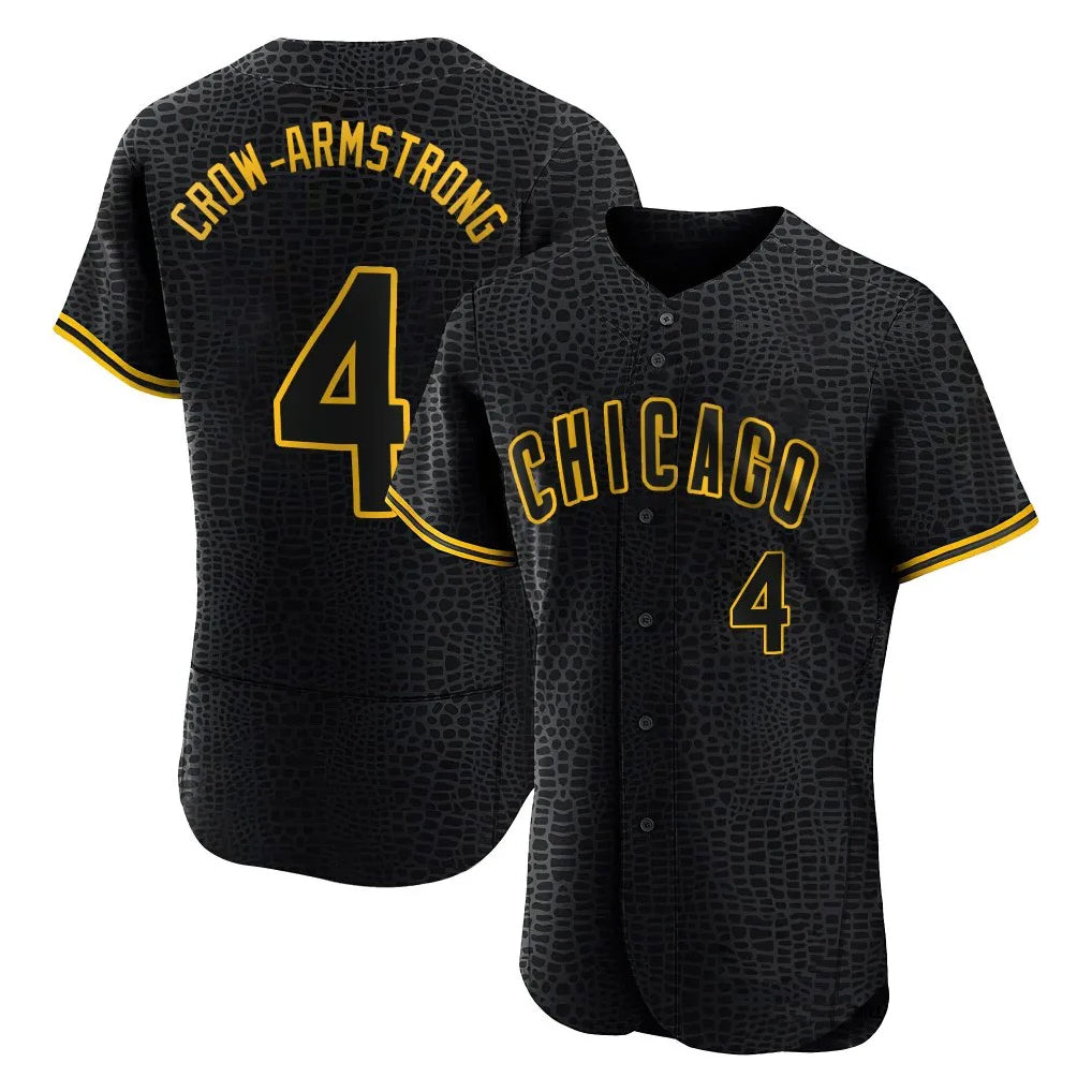Chicago Cubs #4 Pete Crow-Armstrong Player Black BUTLER Snake Skin City Limited Elite Home Game Stitched Jerseys