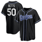 Los Angeles Dodgers #50 Mookie Betts Black BUTLER Lights Out Limited Stitched Jersey