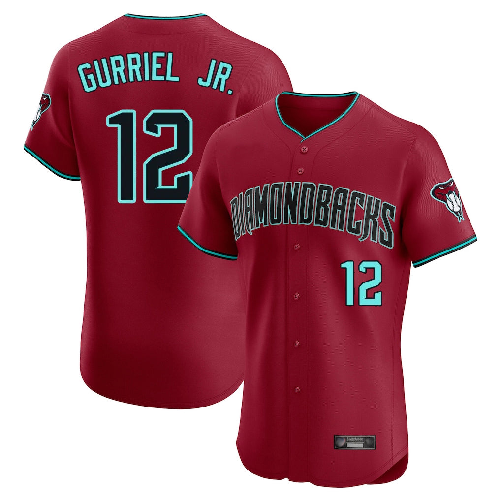 Arizona Diamondbacks #12 Lourdes Gurriel Jr Player Red BUTLER Limited Elite Home Game Stitched Jerseys