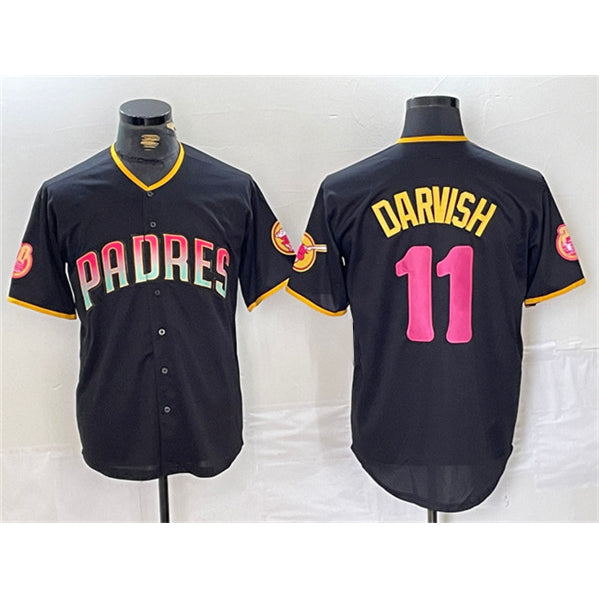 San Diego Padres #11 Yu Darvish Black BUTLER Cool Base Stitched Jersey