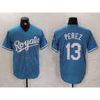Kansas City Royals #13 Salvador Perez Light Blue BUTLER Cool Base Stitched Jersey