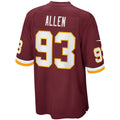 W.Football Team #93 Jonathan Allen Burgundy BUTLER Home Game Jersey