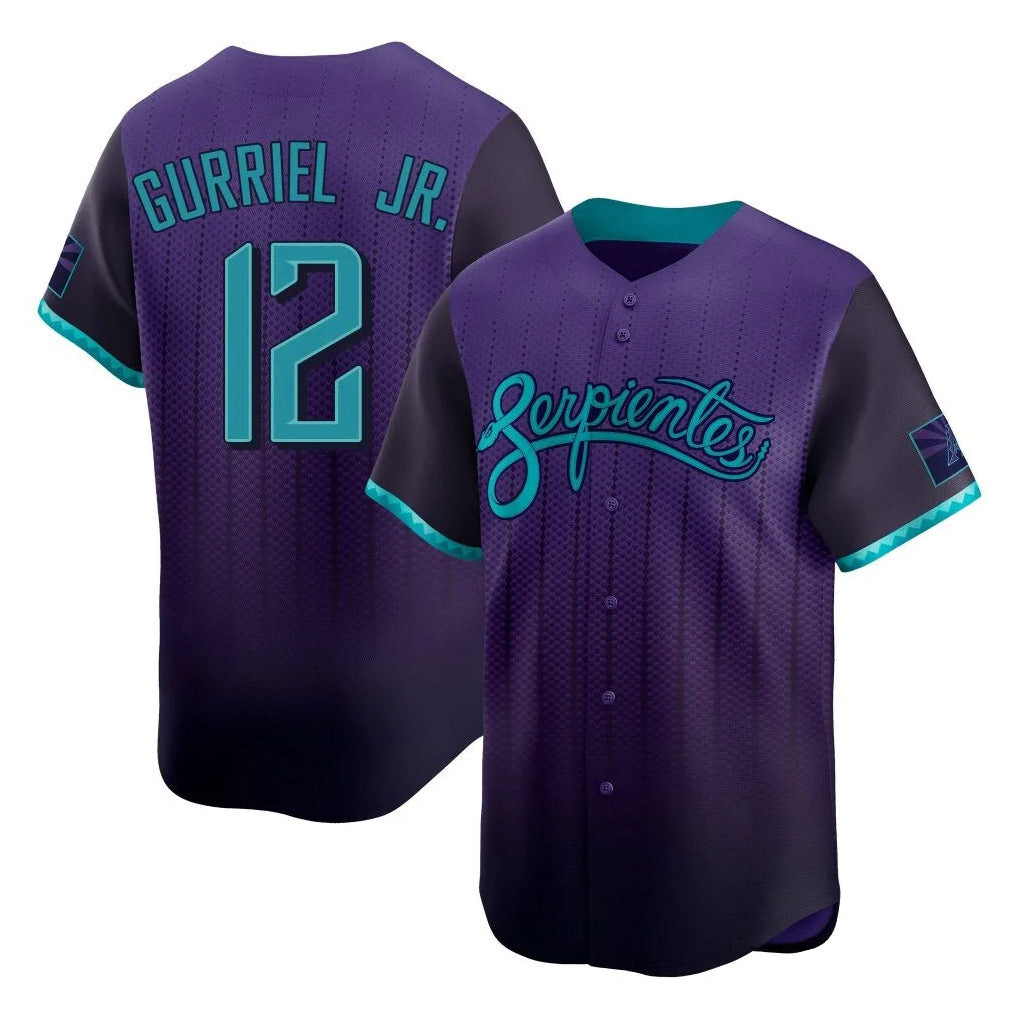 Arizona Diamondbacks #12 Lourdes Gurriel Jr Player Purple BUTLER City Connect Limited Home Game Stitched Jerseys