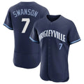 Chicago Cubs #7 Dansby Swanson Player Navy BUTLER City Connect Limited Elite Home Stitched Jerseys